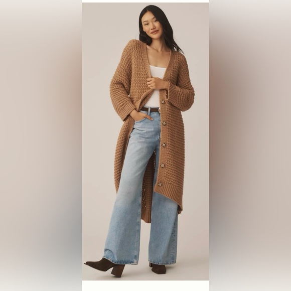MAEVE RELAXED LONG CARDIGAN SWEATER FROM ANTHROPOLOGIE - Picture 1 of 3